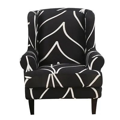 Stretch Elastic Wing Chair Covers Slipcover Armchair Wing Back Sofa Protector UK • £17.69