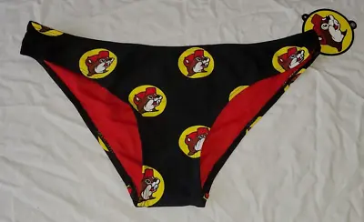 BUC-EE'S Women's Bikini Bottom MEDIUM Buc-ee Black & Red All Over Print New • $14.99