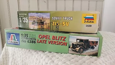 Italeri Opel Blitz #6386 & Zvezda ZIS 5V  #3529 - 1/35 WWII Model Lot (2 Kits) • $17.99