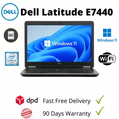 Cheap Windows 11 Laptop 4thGen Core I5 Dell E7440 14  8GB RAM128GB SSD WEBCAM • £229.99