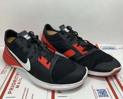 Nike Mens FS Lite TR 3 807113-002 Lace Up Low Top Black Red Running Shoes Sz 13 • $14.89