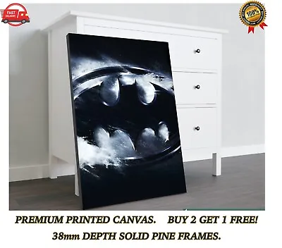 Batman Dark Knight Movie Logo Large CANVAS Art Print Gift A0 A1 A2 A3 A4 • £33.60