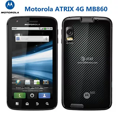 Motorola ATRIX 4G MB860 Black Smartphone Camera Unlocked 4.0  • $73.99