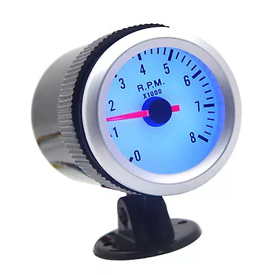 Tach Gauge With Holder Cup For Auto Car 2  52mm 0~8000RPM Blue W5R4 • $11.97