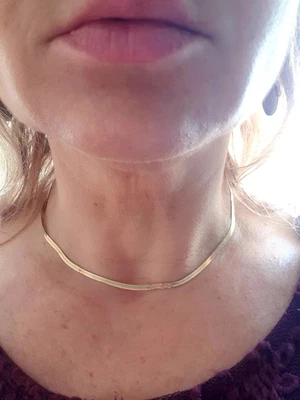 £69 • Buy Fab Vintage Snake Chain Herringbone 9k Yellow Gold  16inch Necklace Wth Gift Box