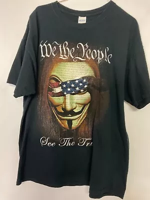 Vintage XL V FOR VENDETTA Movie T-SHIRT Film We The People See The Truth • $14.99