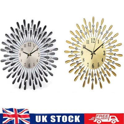 £20.89 • Buy 38cm 3D Large Diamante Beaded Crystal Jeweled Retro Style Wall Clock Home Decor