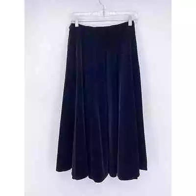 Vintage Tabak California Cotton Velvet Circle Skirt Black Full Pockets 50s 60s • $48.84