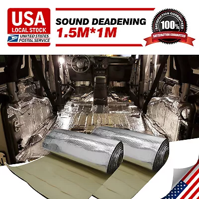 2x 1Mx 1.5M Heat Sound Proofing Carpet Floor Mat Trunk Noise Insulation Deadener • $47.79