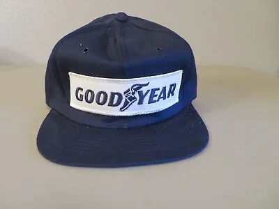 Vintage Goodyear Tires Snapback Trucker Cap Hat Made In USA Blue • $9.99