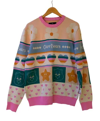 CARE BEARS Festive Christmas Sweater Jumper Pullover NWT Size L XL • $99.95