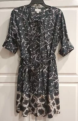 Thakoon For Target Womens Abstract Pleated Button Down Shirt Dress Black Size L • $19.95