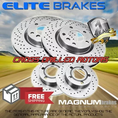 F+R Drilled Brake Rotors For (2009) Ford Mustang Bullit • $211.46