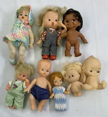 Small Dolls Lot Of 8 Vintage Vinyl Baby Kewpie +  3.5  - 8  • $25.25