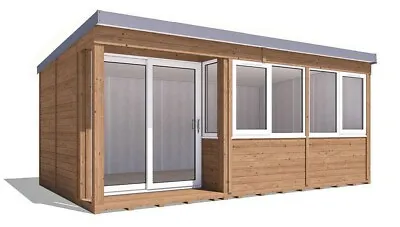 Insulated Garden Office Pod Studio Home Study Room Helena Left 5.5m X 3.5m • £10889.99