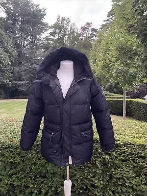 £55 • Buy Stone Island Boys Black Puffer Coat Size 12 Years