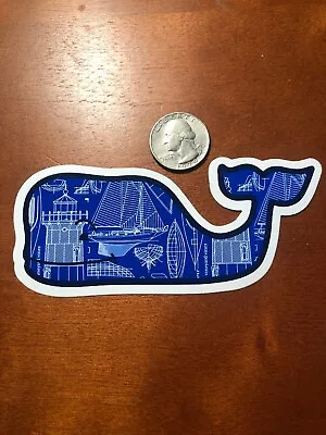 New Vineyard Vines Blue Nautical Themed Whale Sticker Hydroflask Yeti Car Decal • $3.70