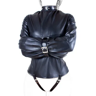 $49.99 • Buy Straight Jacket Costume Bodysuit Harness Asylum Straitjacket Armbinder Clubwear