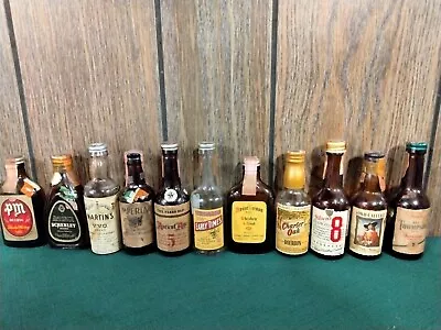 Vintage Lot Of 11 Miniature 1946-1951 Whisky Bottles Sealed Empty  ~  Tax Stamps • $59.95