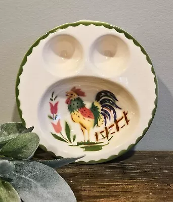 Vintage Ceramic Rooster  Double Egg Bowl China Dish • $10