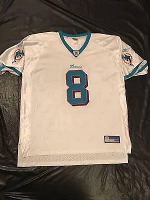 100% Authentic REEBOK MIAMI DOLPHINS JERSEY DAUNTE CULPEPPER #8 STITCHED SZ 56 • $65