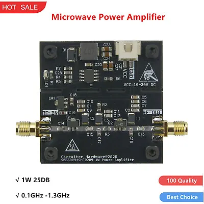0.1GHz -1.3GHz Microwave Power Amplifier RF Power Amp 1W 25DB SBB5089+SHF0289  • $11.62