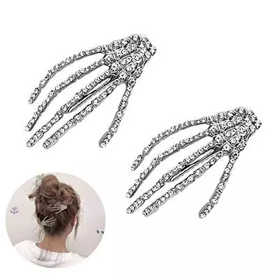 Halloween Costumes Hair Clips Accessories - Rhinestone Skeleton Hand Hair Clip  • $11.37