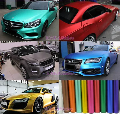 Entire Car Wrap - Satin Matte Metallic Metal Chrome Vinyl Sticker Decal Tape CB • £2.75