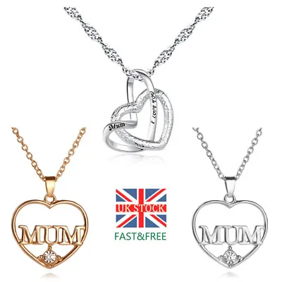 Mum Gifts Mother's Day Present For Mama Mummy Silver Gold Necklace Mom Birthday • £2.79