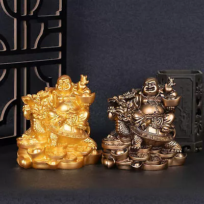 Laughing Buddha Statue Happy Money Lucky Fengshui Mini Figurine Home Decoration • £13.15