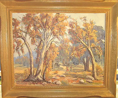 Vtg Orig Framed Plein Air Oil Painting By California Artist Mabel Cage 38 X32  • $295