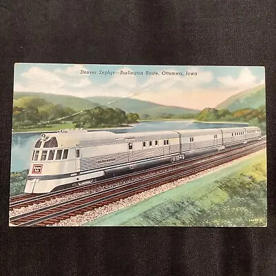 $9.99 • Buy Denver Zephyr Burlington Rout Ottumwa Iowa Train Railroad Postcard