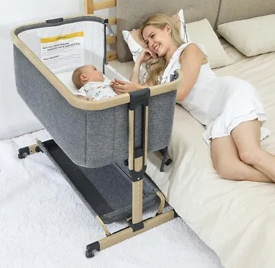 AMKE 3 In 1 Adjustable Bassinet Bedside Sleeper For Newborn/Infant With Storage  • $120