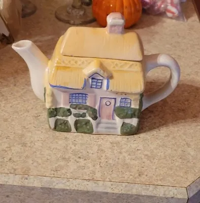 Vintage Hand Painted House Mini Teapot • $19.99