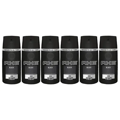 £21.47 • Buy 6 AXE Black Deodorant Body Spray For Men 150ml / 5.07oz Each 