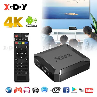 XGODY X96Q Smart TV Box Android 10.0 4K 1+8GB HD WIFI Quad Core Media Player UK • £23.99