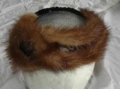 Vintage Women's Hat - Hat-Nip By Danciger (brown Fur With Netting) • $39