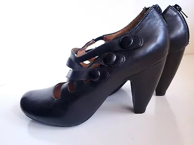 Miz Mooz Black Leather Scarlet Mary Jane Pumps High Heel Shoes Size 8 Womens • $41.65