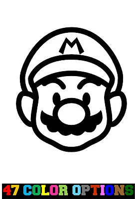 Vinyl Decal Truck Car Sticker Laptop - Video Games Super Mario Bros Face V2 • $4