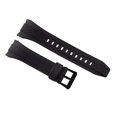 26mm Rubber Watch Band Strap For Seiko Velatura Kinetic 7t62 Black Pvd Buckle • $19.95