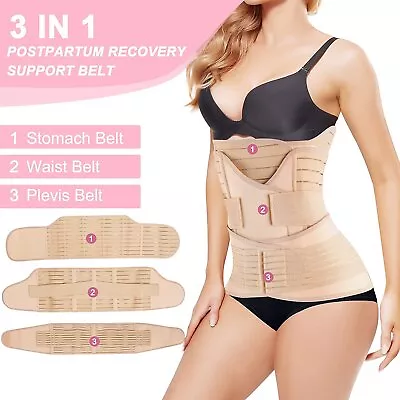 3 In 1 Waist Trainer Postpartum Belly Band Wrap C Section Recovery Girdle Shaper • £16.99