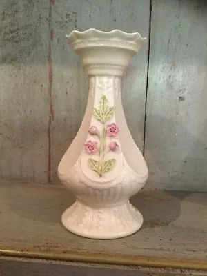 £20 • Buy Irish Belleek  CHERRY BLOSSOM  Vase - Ex Condition 6.8  Tall