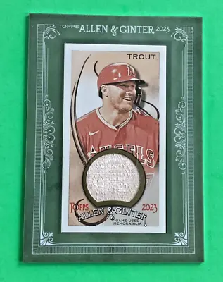 2023 Allen & Ginter . MIKE TROUT FRAMED RELIC BAT CARD . ANGLES SUPER STAR • $18.74