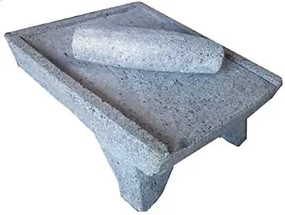 Made In Mexico Genuine Mexican Azteca Manual Volcanic Lava Rock Metate Y Mano... • $129.87