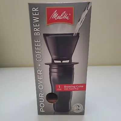 Melitta Filter Coffee Maker Single Cup Pour-Over Brewer Black In Box • $12.99