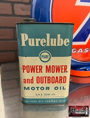 $55 • Buy 1950's PURE Purelube Outboard Motor Oil Can 1 Qt - Gas & Oil