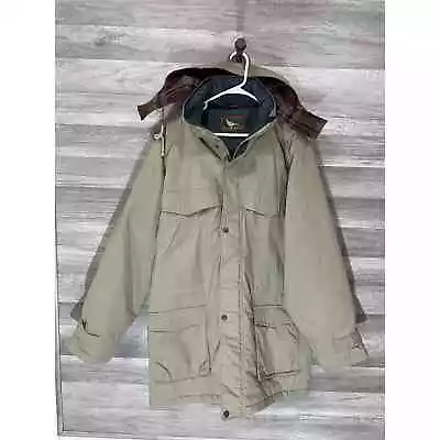 Field & Stream Jacket Mens XL Long Vintage Tan Outdoor Winter Zip/Button • $40