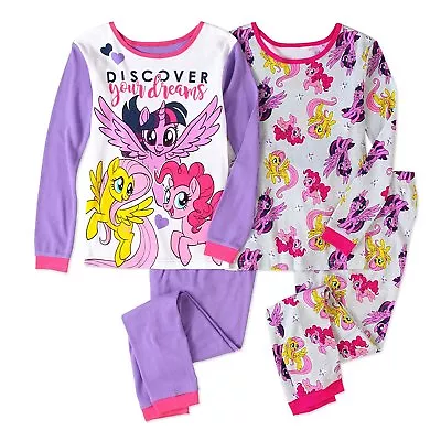 My Little Pony 4 PC Long Sleeve Tight Fit Cotton Pajama Set Girl Size 6 • $69.99