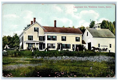 C1910 Horse Carriage Swing Longwood Inn Winthrope Centre Maine ME Postcard • $14.98