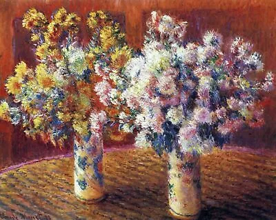 Two Vases With Chrysanthemums By Claude Monet Art Painting Print • $12.99